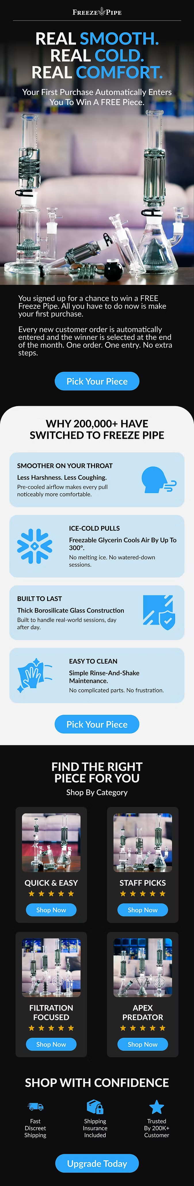 Full-length Freeze Pipe Welcome Flow Email Template Design
