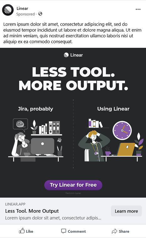 Linear Facebook Feed Ad Mockup