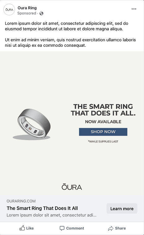 Oura Ring Facebook Feed Ad Mockup