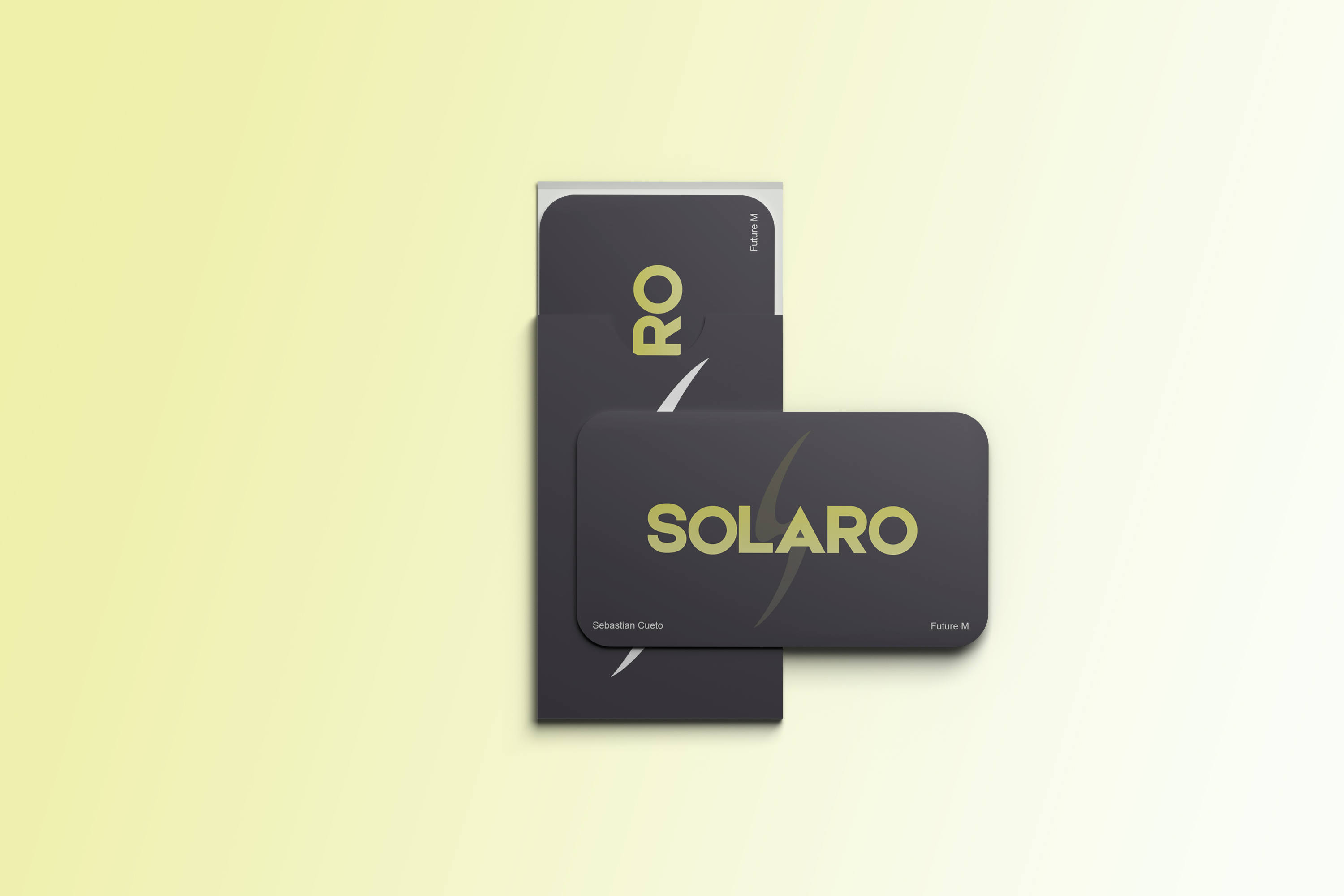 Solaro digital NFC vehicle entry smart keycard with matte charcoal finish and gold foil accents